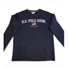 U.S.POLO ASSN US42568002-179 ΠΑΙΔΙΚΗ ΒΑΜΒΑΚΕΡΗ ΜΠΛΟΥΖΑ ΜΑΚΡΥΜΑΝΙΚΗ ΑΓΟΡΙ ΜΠΛΕ